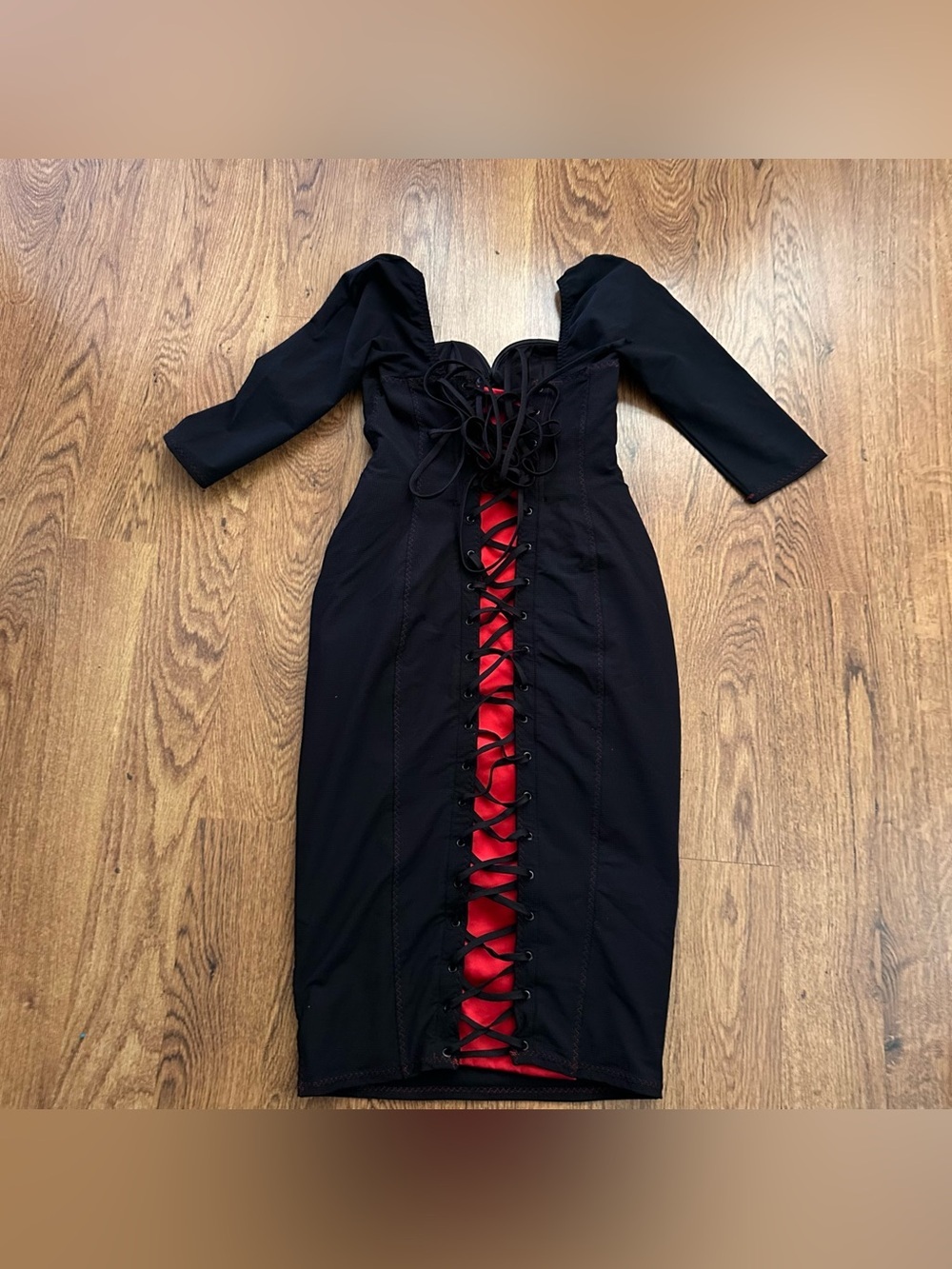Agent Provocateur Black Structured Off-Shoulder Midi Dress size 4 fitted - Picture 4 of 14